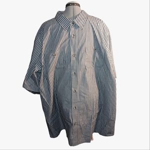 KINGSIZE Shirt Mens 3XLT Black Striped Button Up